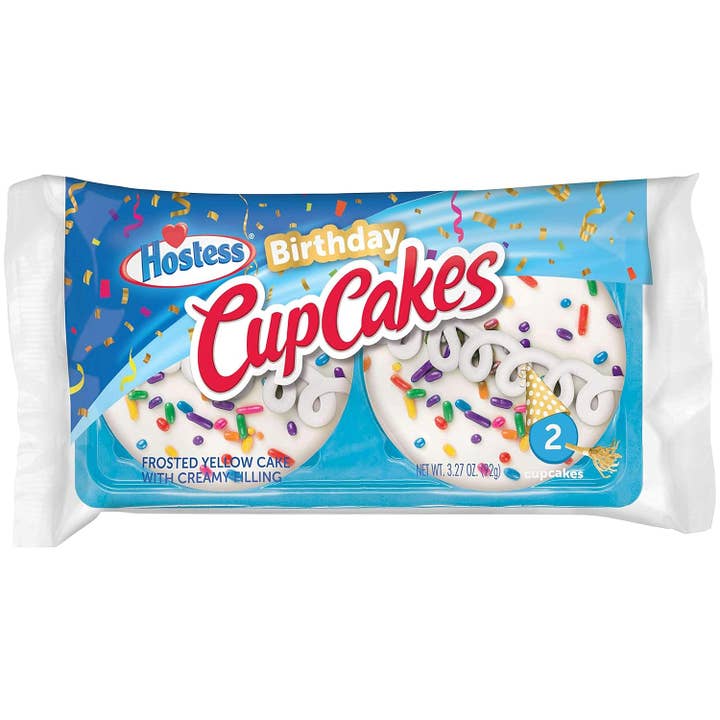 Long Island Candy Factory - Wholesale Cupcake - Hostess Birthday Cupcake 2 Pack 3.17 Oz, 6 Ct SINGLE SERVE