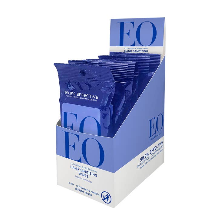 French Lavender Resealable Hand Sanitizer Wipes for wholesale by Order Through EO+Everyone store