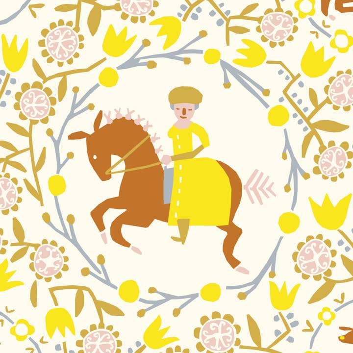 Afternoon Trot Citrus Organic Cotton 10 Yard Bolt for wholesale by Little House Cottons