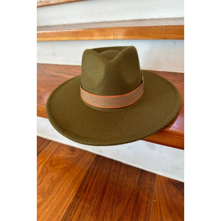 Best seller Fashion Classic Wide Brim Vegan felt rancher hat for wholesale by One and Only Accessories