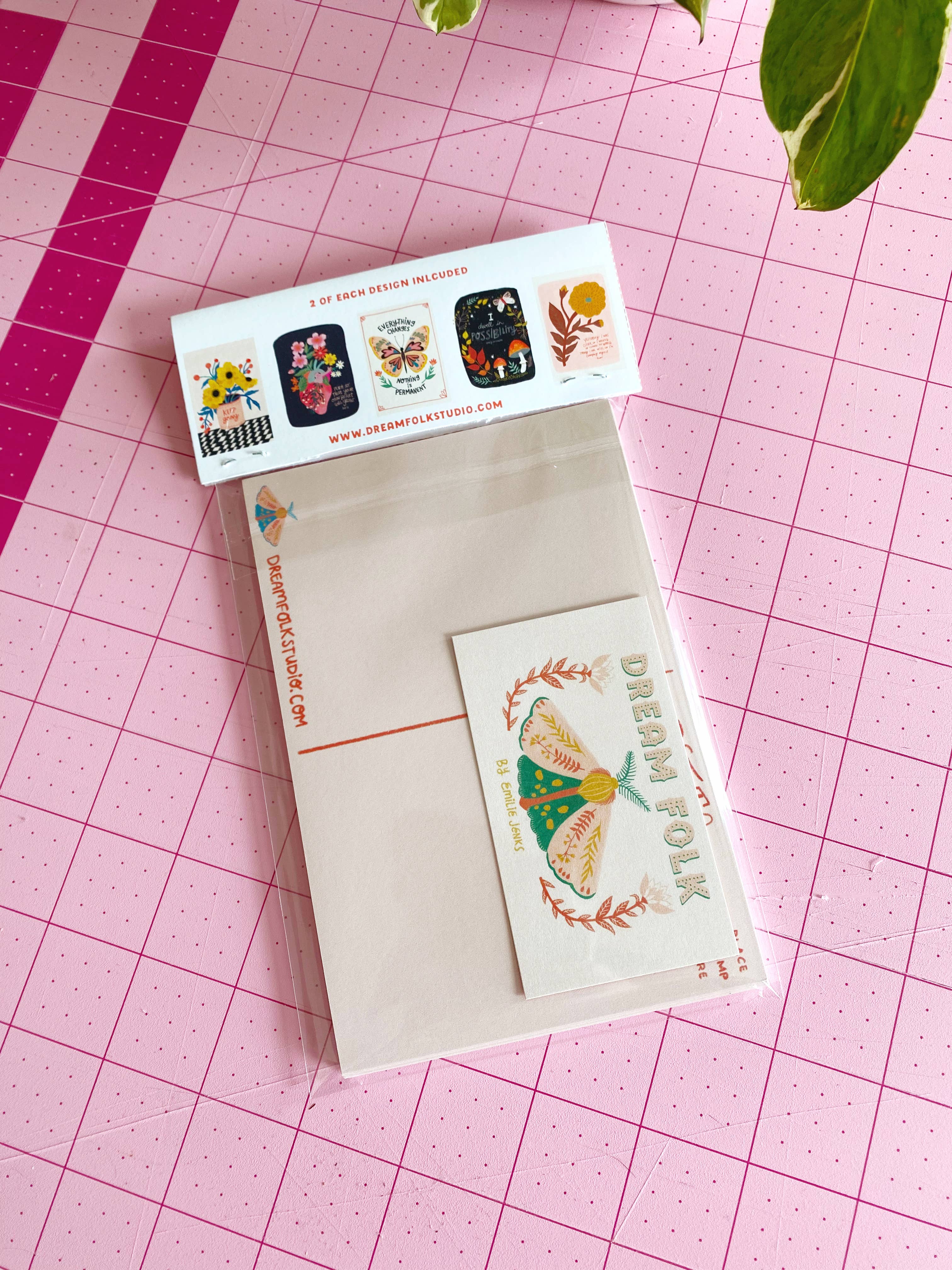 Dream Folk Studio - Wholesale Ansichtkaartset - Aanmoedigingscitaat - Ansichtkaartenpakket - 10 postkaarten3