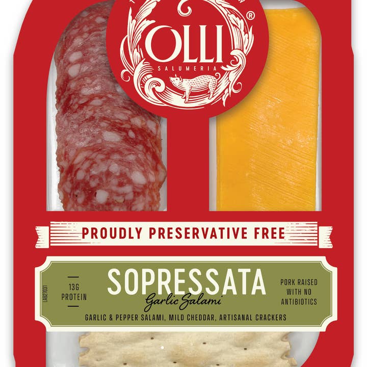 Olli Sopressata & Cheddar Snack Pack for wholesale by Olli Salumeria Americana