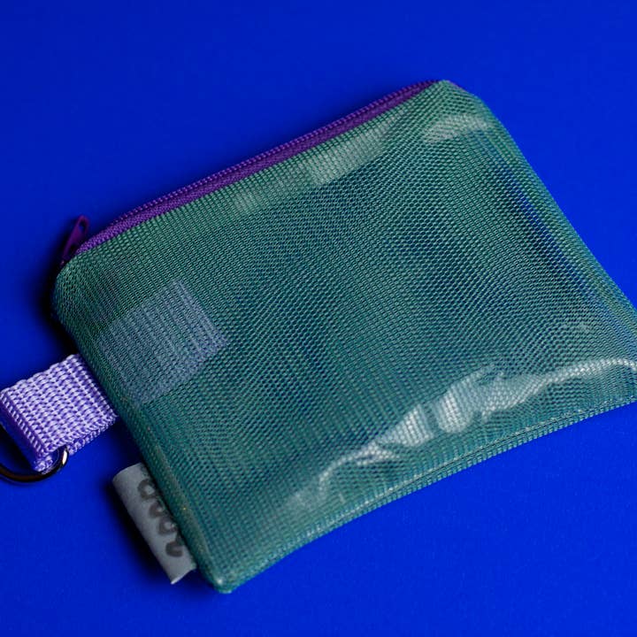 Mini JAY doorzichtige portemonnee in teal en paars voor wholesale door Pikto3000