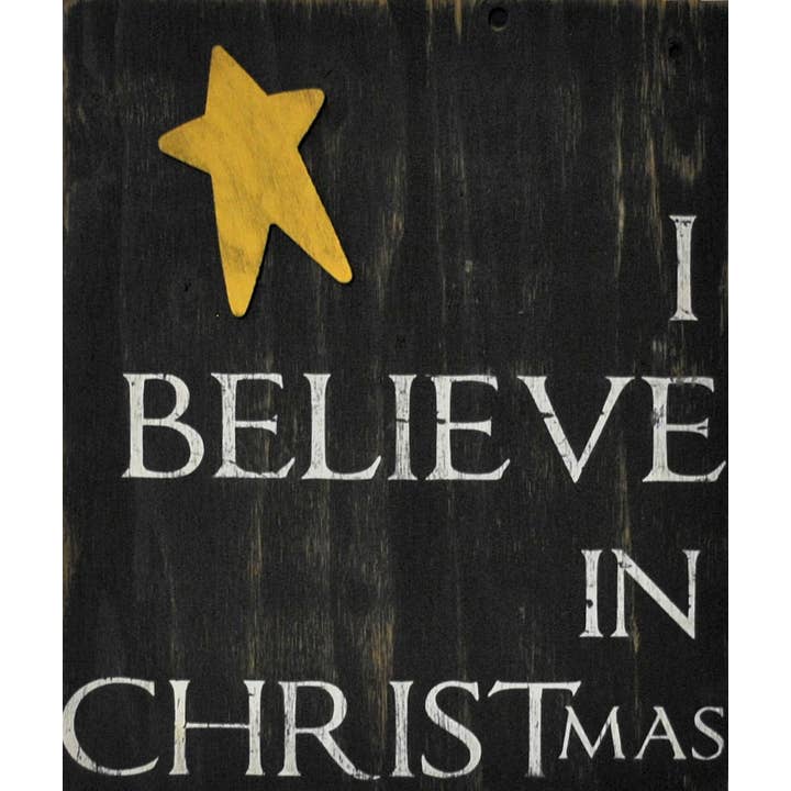16 x 19 Negro/Blanco I Believe in Christmas con Estrella Amarilla para venta al por mayor de Boulder Innovations