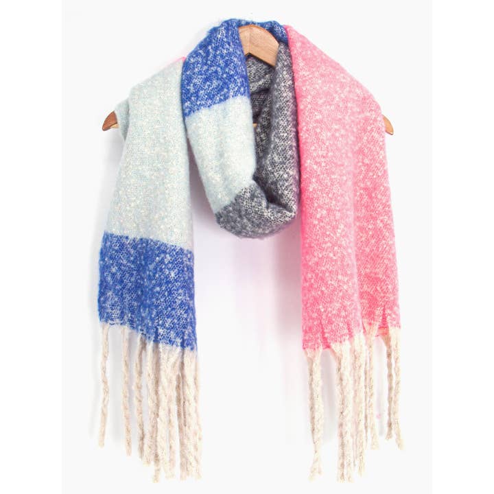 Sarta Accessories - Wholesale Scarf - Women's - Vivian Heavyweight Scarf - Pink/Grey, Colour Block2