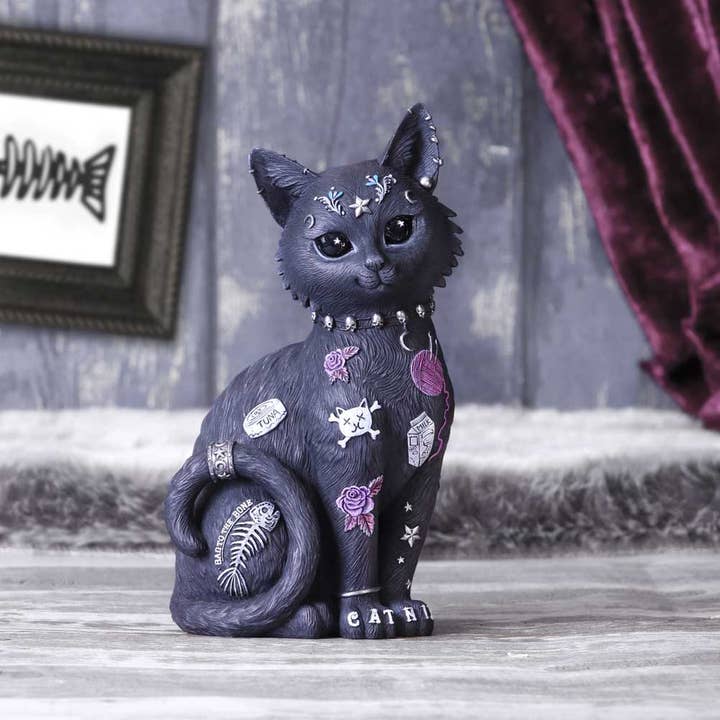 Bad to the Bone Cat Figurine 22cm for wholesale by WONDER IMPORTS AUSTRALIA