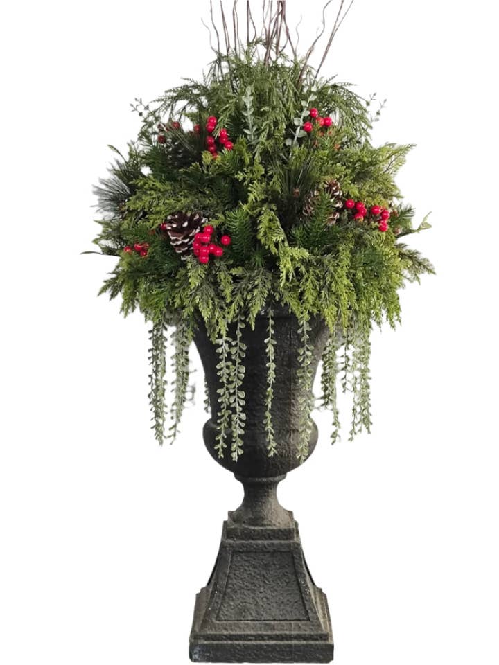 XM30113 Mixed Pine/Berry/Twig/Pcone in Urn 57" for wholesale by Green Import Enterprises