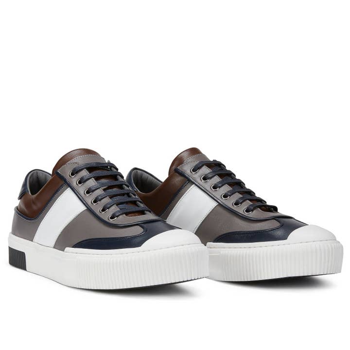 Multi Color Lace Up Sneakers - Brown Beige for wholesale on Faire