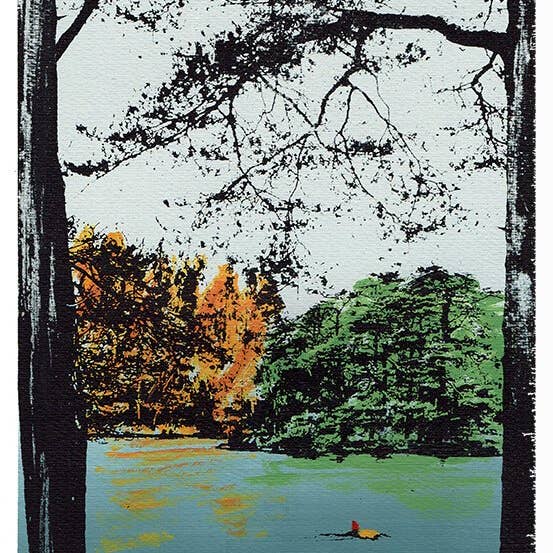 Swim Free, Swim Wild' Original Silketryk for engroshandel hos Katie Edwards Illustration