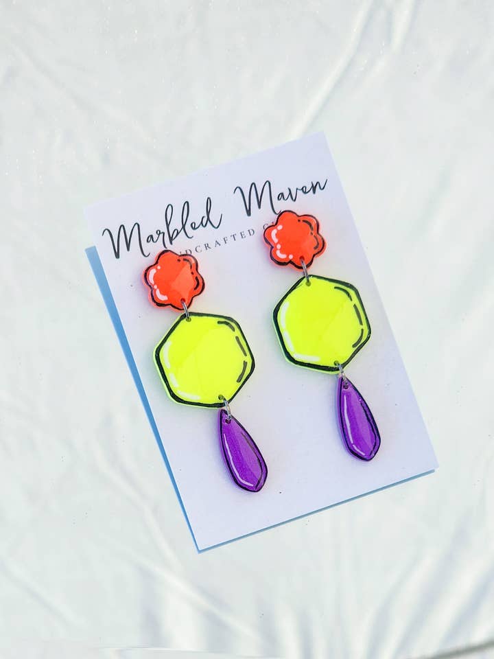 Comic Book Style Toon Dangles for wholesale by Marbled Maven