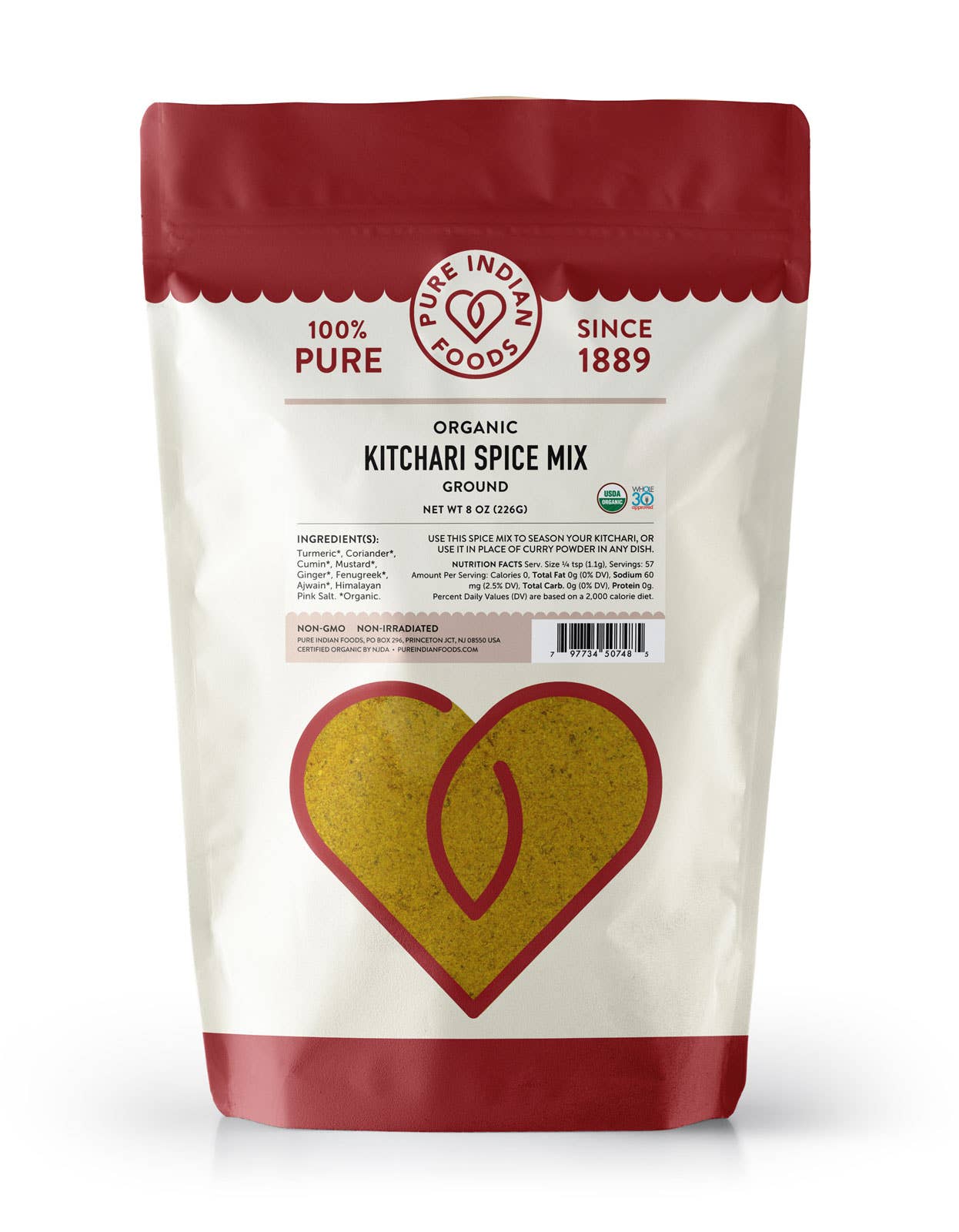 Pure Indian Foods - Wholesale Dried Spice Mix - Kitchari Spice Mix, Certified Organic1