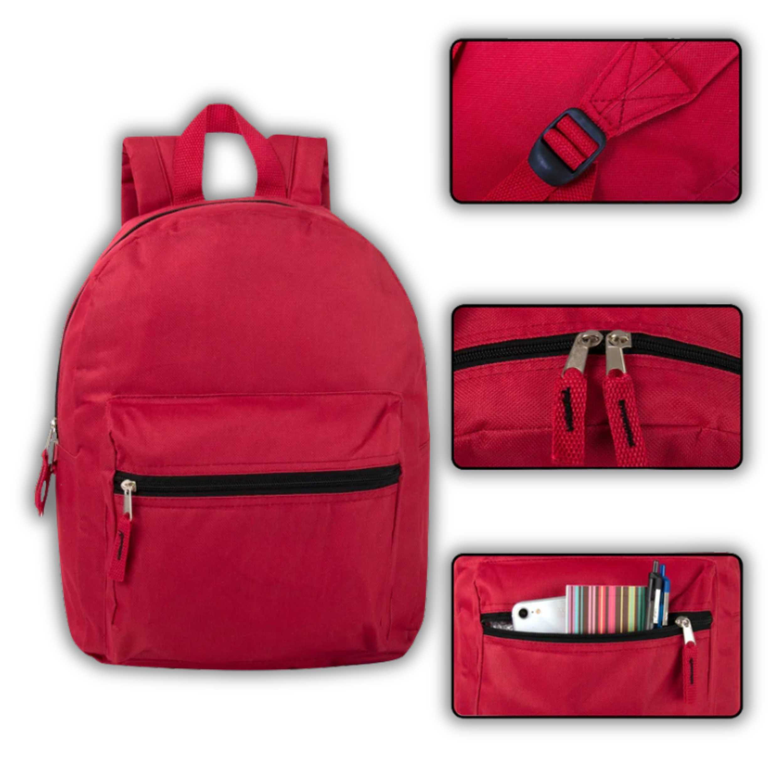 JSBlueRidge Toys - Wholesale Backpack - Kids - 15'' Basic Back To School Backpack For Kids- Assorted1