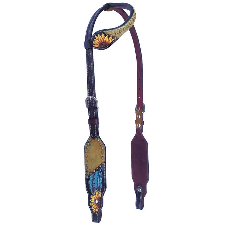 BER118-Western Leather One Ear Headstall for wholesale by LS Western