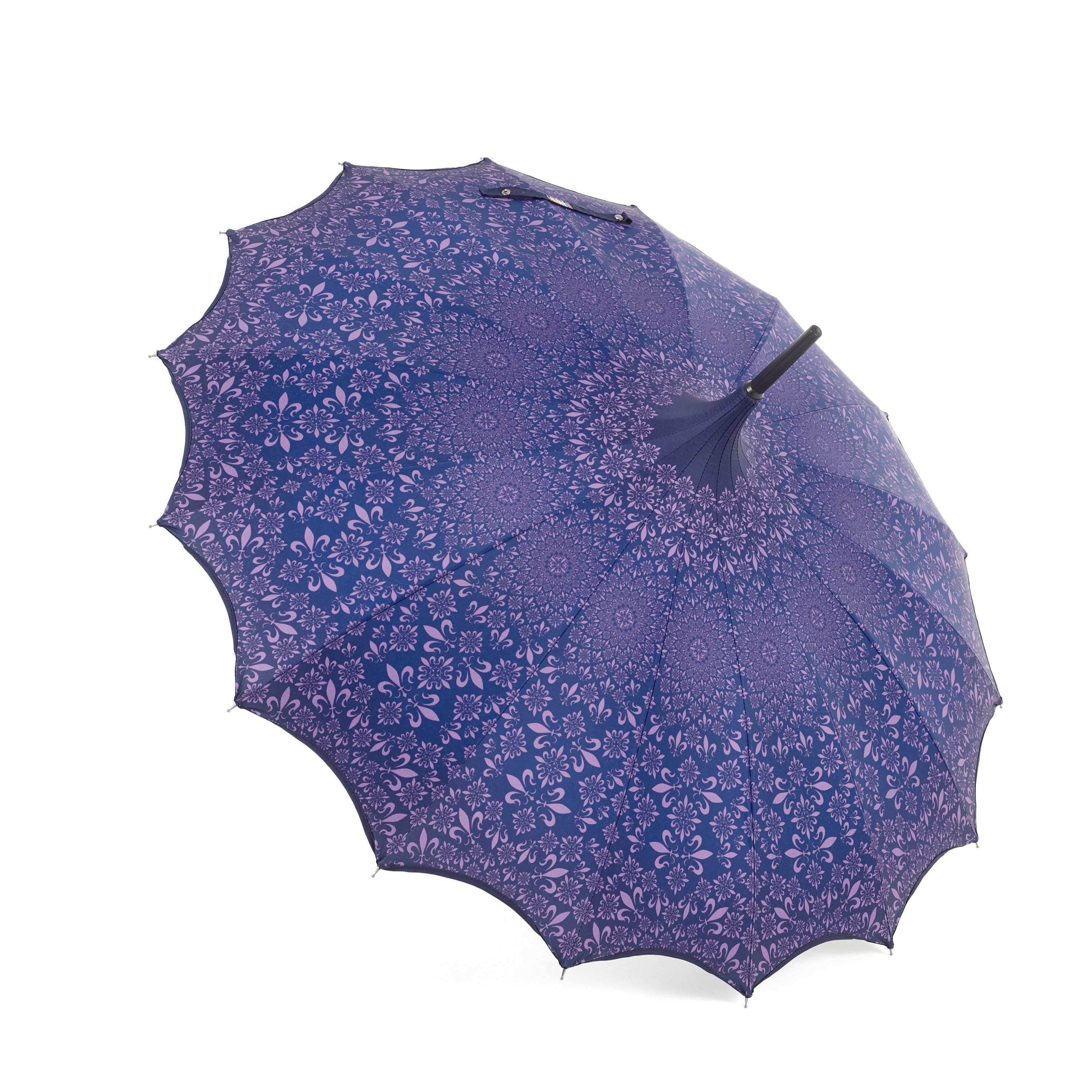Soake - Venta al por mayor Paraguas - Mujer - Pagoda con patrón boutique y borde festoneado en púrpura6