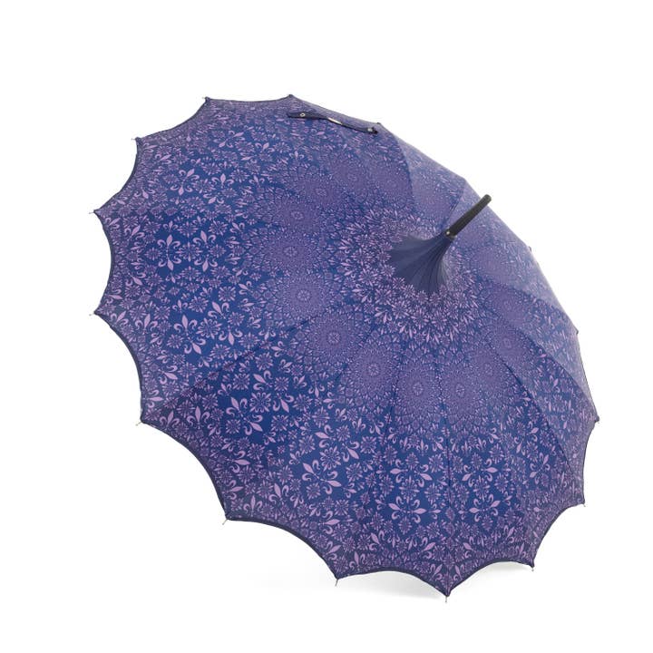 Soake – Engroshandel Paraply - Dame – Boutique mønstret pagode med bølget kant lilla6
