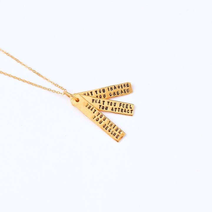 Chocolate and Steel - Wholesale Pendant/Charm Necklace - What you think you become, what you feel you attract, what you imagine you create -Buddha Quote Necklace12