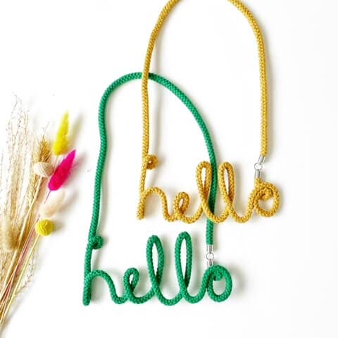 Handmade by Tinni - Wholesale Geweven ketting - The Hello Word Necklace - Handgemaakt door Tinni8