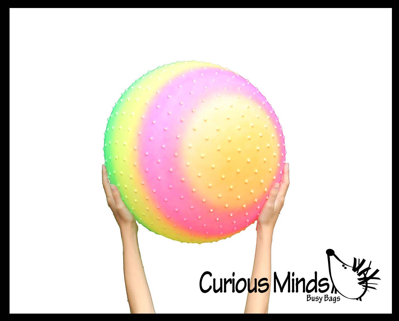 Curious Minds Toys – wholesale Inflatable toy – Child & baby – SET OF 1 Jumbo 18" Rainbow Lightweight Bumpy Inflatable Bal1
