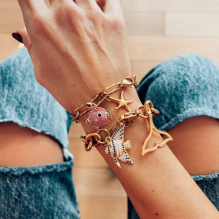 Goupi - Wholesale Charm/dangle bracelet - Steel chain fish bracelet