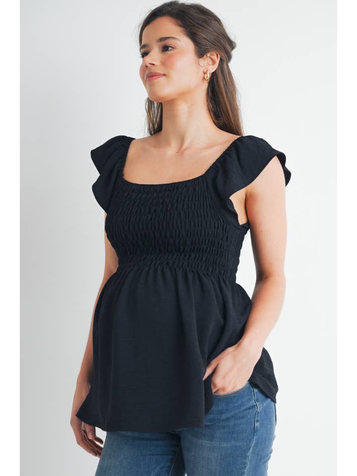 Hello Miz – wholesale Topp - Mamma – Fladderärm Smockad Mammablus
