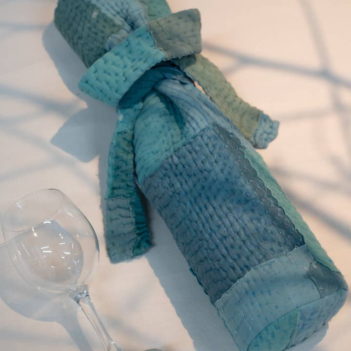 Mosaic Fray Handgemaakte Vintage Kantha wijntas - Korenbloem voor wholesale door Maison Mieko