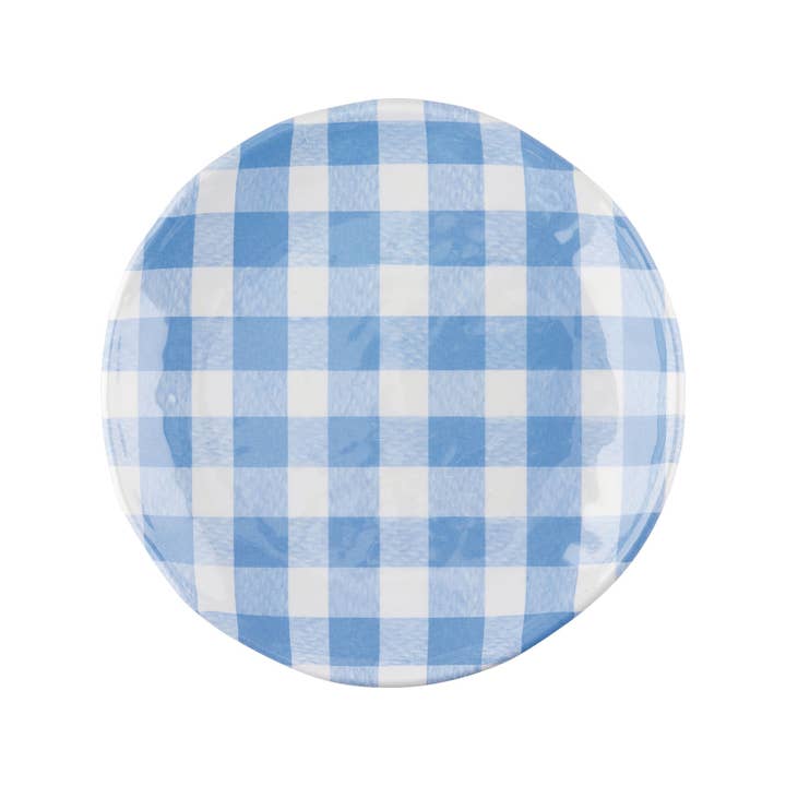Supreme Housewares - Wholesale Dinner Plate - Gingham 6" Melamine Plates, Blue