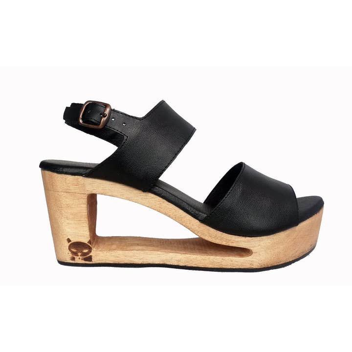 OMES - Wholesale Clogs - Women's - S48: Carved Wood High Heel Slip-On Clogs Big Sizes Available2