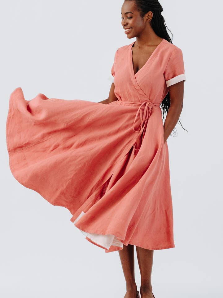 Wrap Dress, Short Sleeve for wholesale by Son de Flor