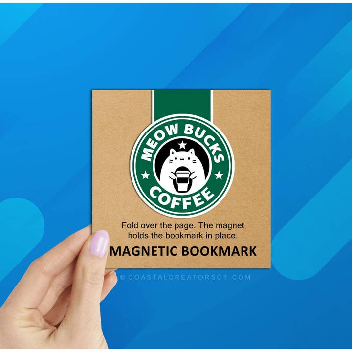 Cats Meow Bucks Coffee Magnetic Bookmark (Packaged) for wholesale by Coastal Creators of Connecticut