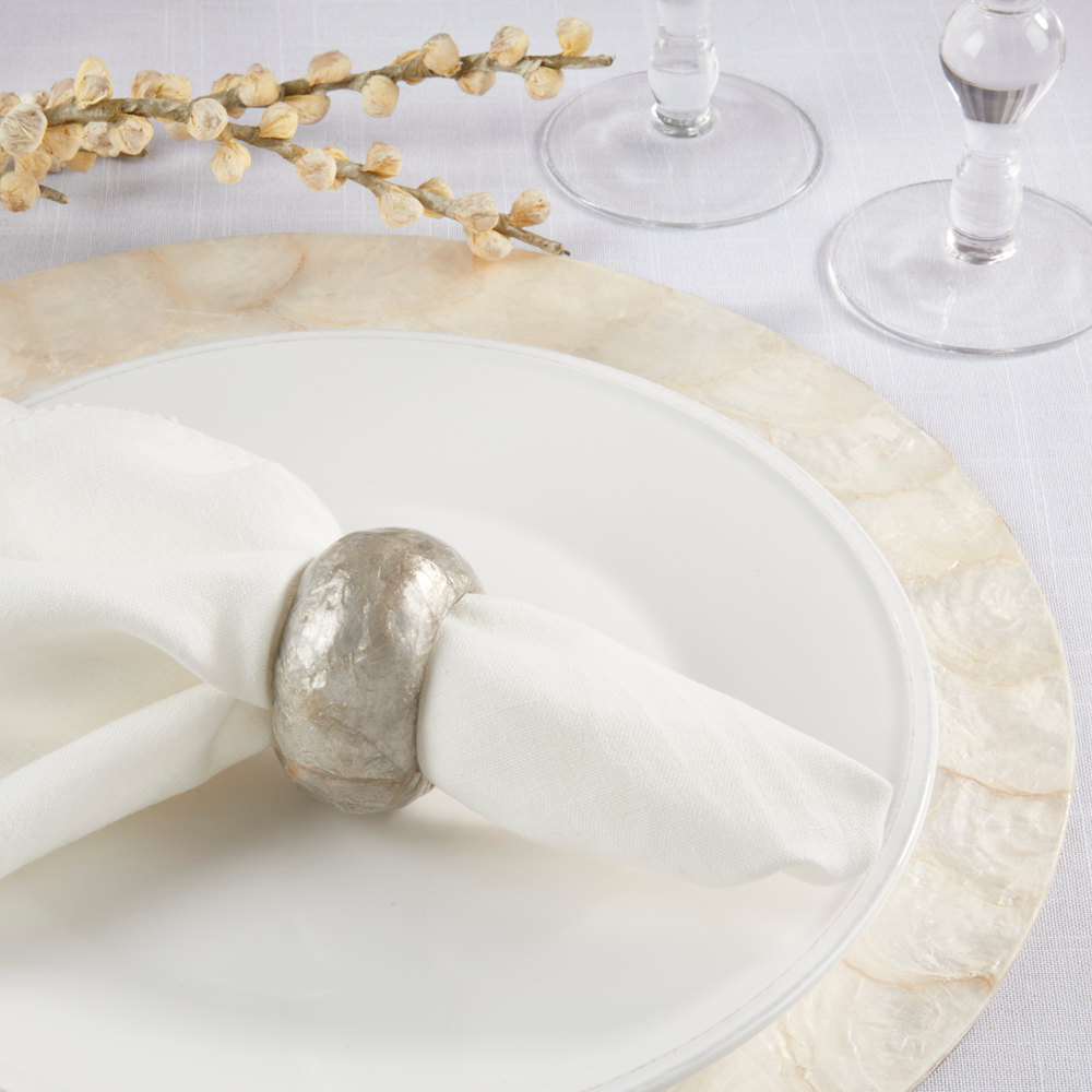 Fennco Styles - Wholesale Servetring - Zilveren Capiz Servetring0