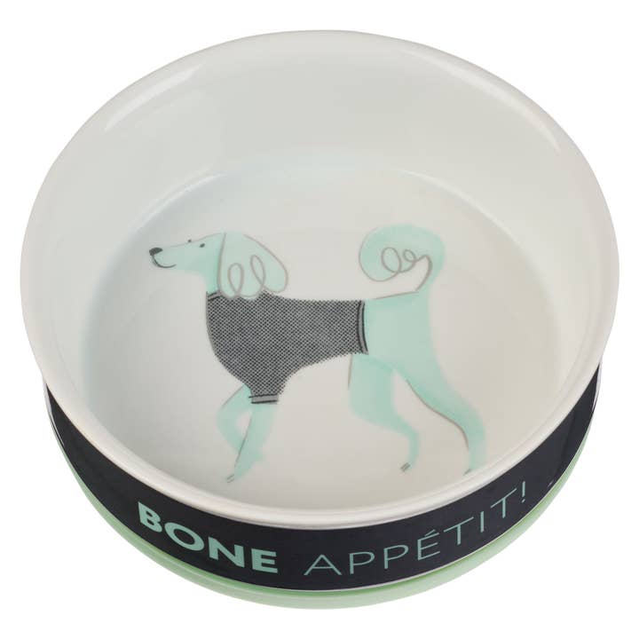 Ceramic Bowl Bone Appetit! Medium Gray for wholesale by Christian Art Gifts