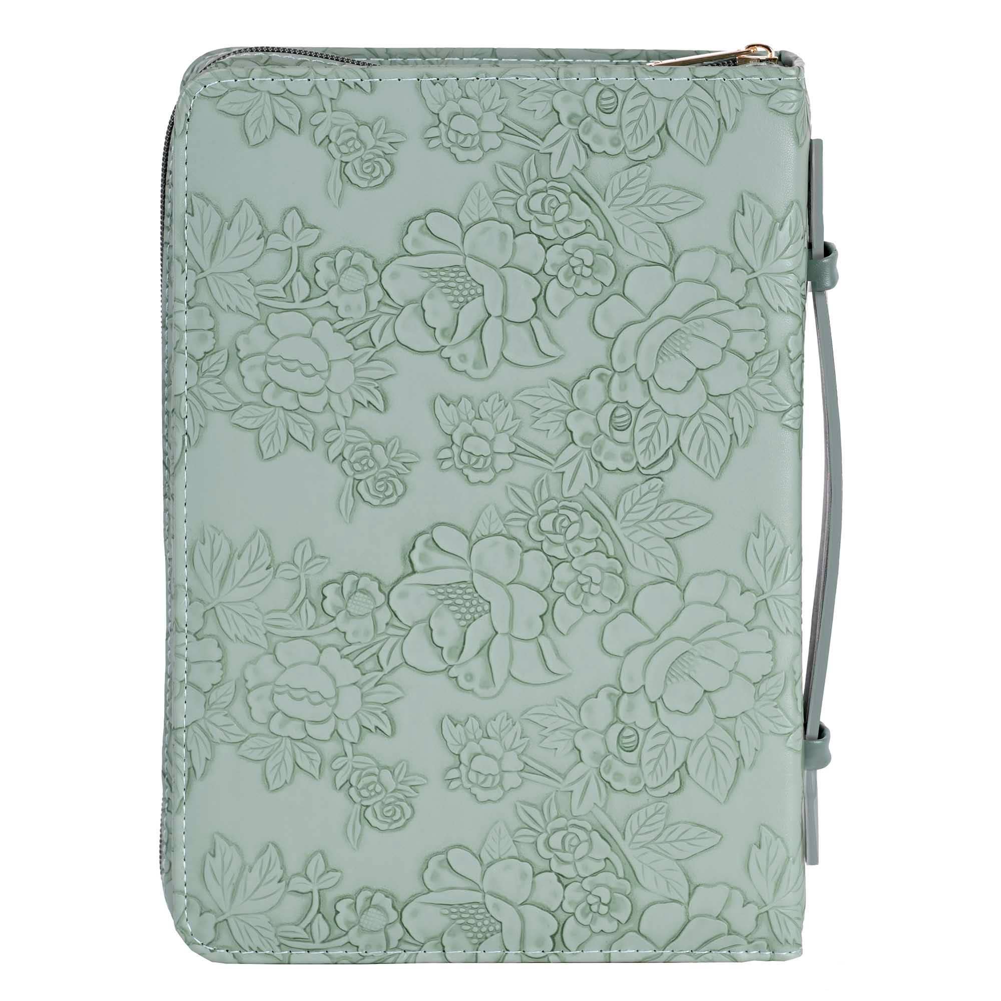 Magnolia - Wholesale Bible Cover - White Dove Bible Case Sculpted Floral Green XLarge2