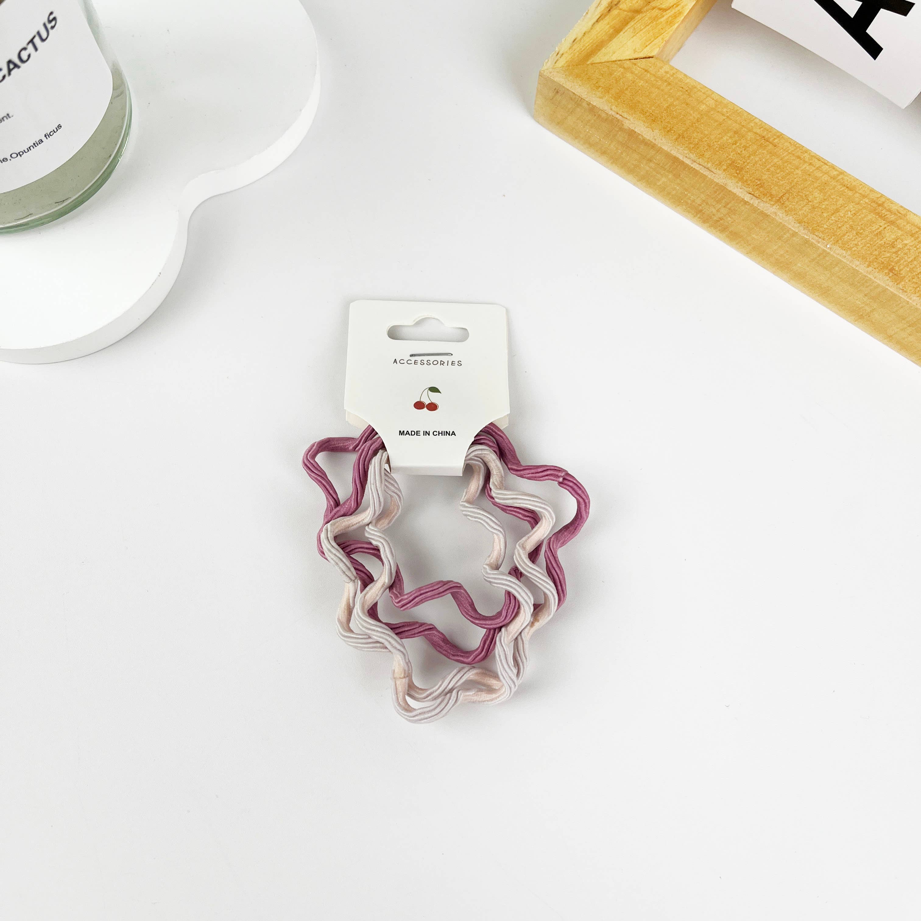 mildstyles - Wholesale Hair Tie - 4 pack of candy-colored high elastic wavy hair ties3