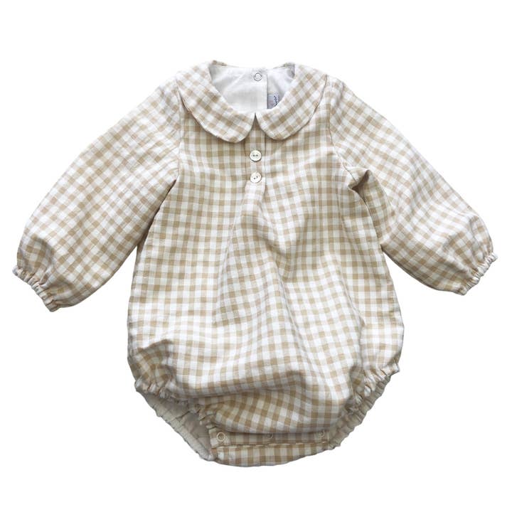 Carino a quadri con colletto peter pan per la vendita all'ingrosso da parte di Piccolo Baby & Kids