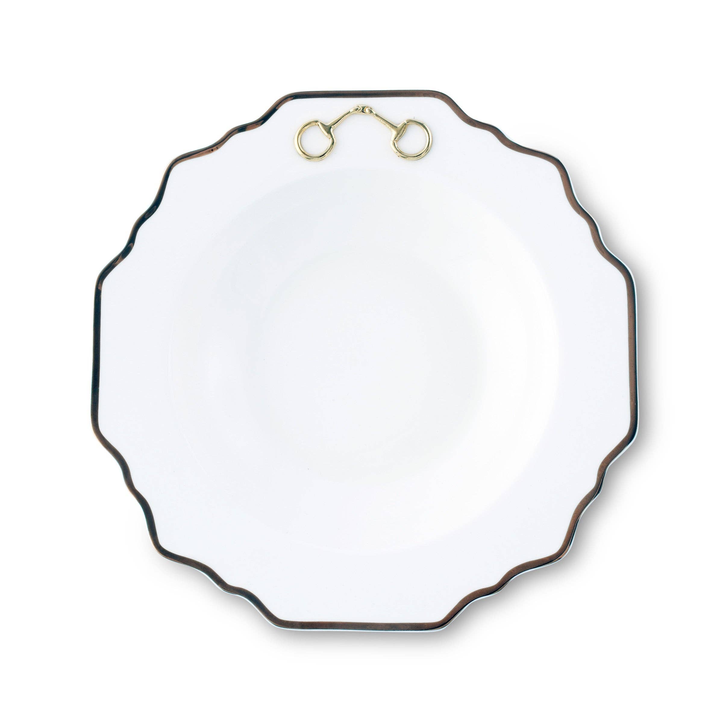 Vagabond House - Vente Assiette - Assiette creuse aux pétoncles en porcelaine Gold Bit