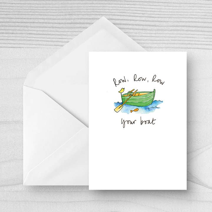 Row Row Row Your Boat Grußkarte für den Großhandel von Lizzie Martell Illustration