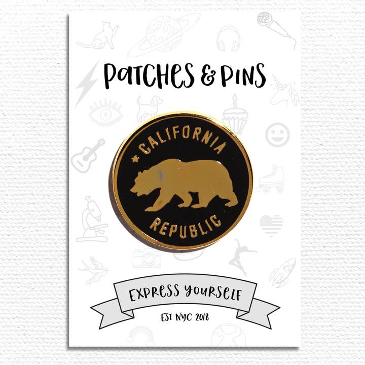 California Republic Enamel Pin for wholesale by Patches and Pins