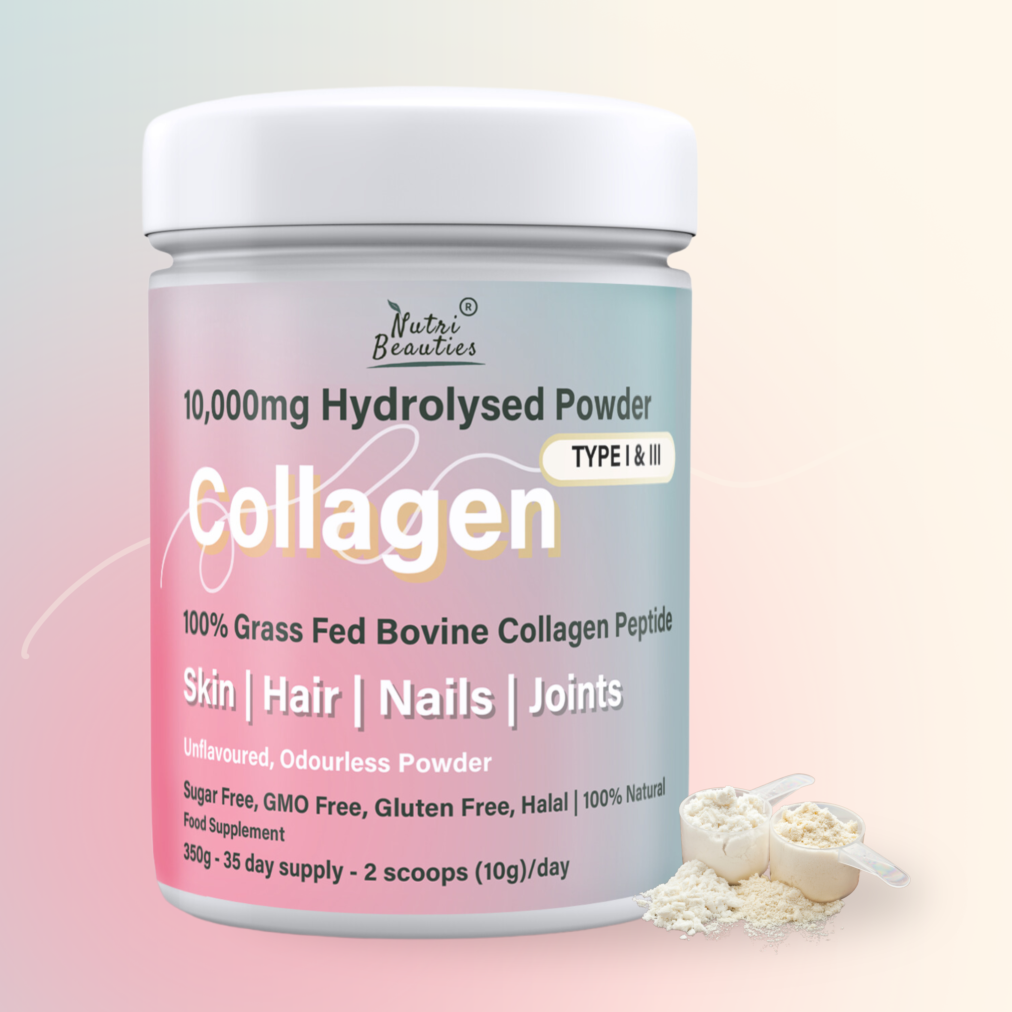 Nutri Beauties – wholesale Protein/superfood powder – 18x NUTRI BEAUTIES Pure Bovine Collagen Powder 10,000Mg13