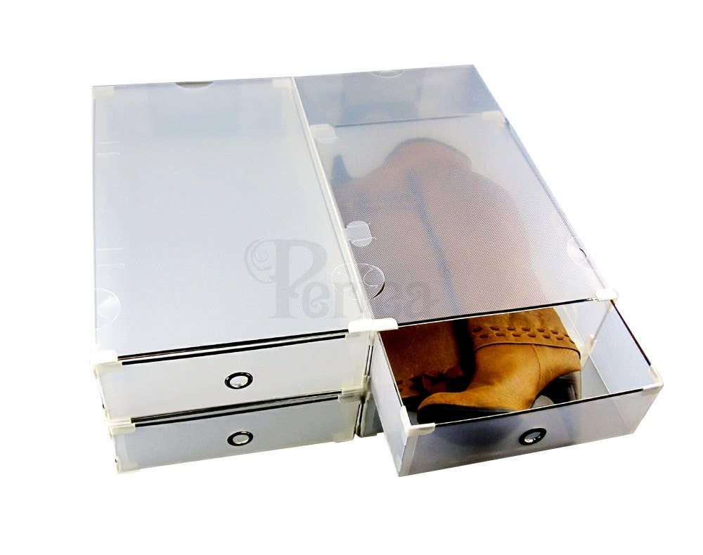 Periea - Wholesale Shoe Rack - Periea 'Rosa' Plastic Knee Boots Storage Drawers - Pack of 4