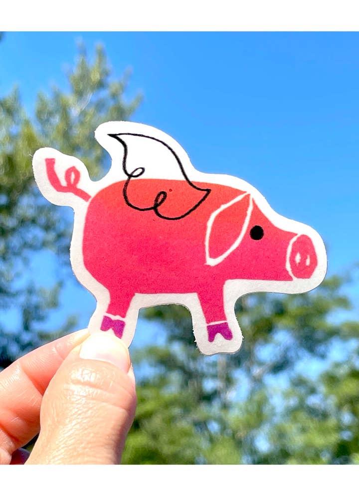 Autocollant Cochon Flying pour la vente par Tori Tornado