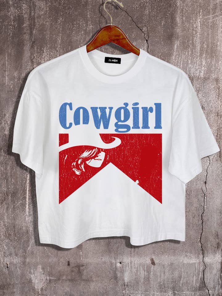 Cowgirl Graphic Crop Tee for wholesale by 2&moon