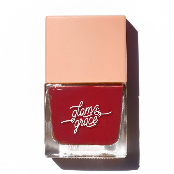 Esmalte de uñas no tóxico, color carmesí para venta al por mayor de Glam & Grace