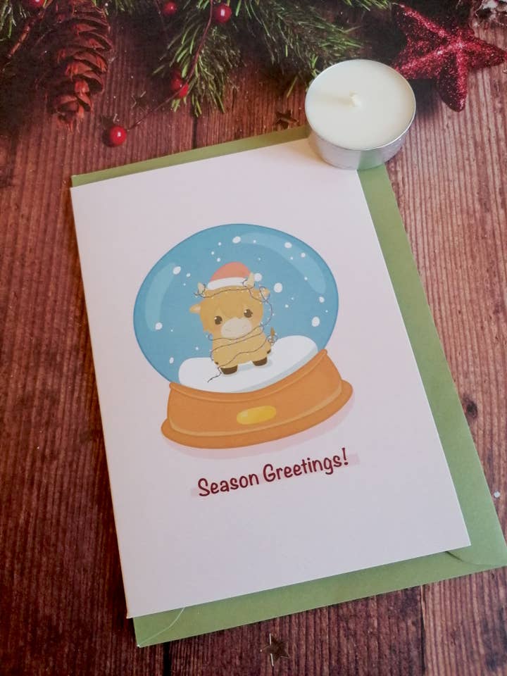 Hairy Coo Weihnachtskarte, Highland Cow Karte, schottische Karten für den Großhandel von KimspirationCrafts