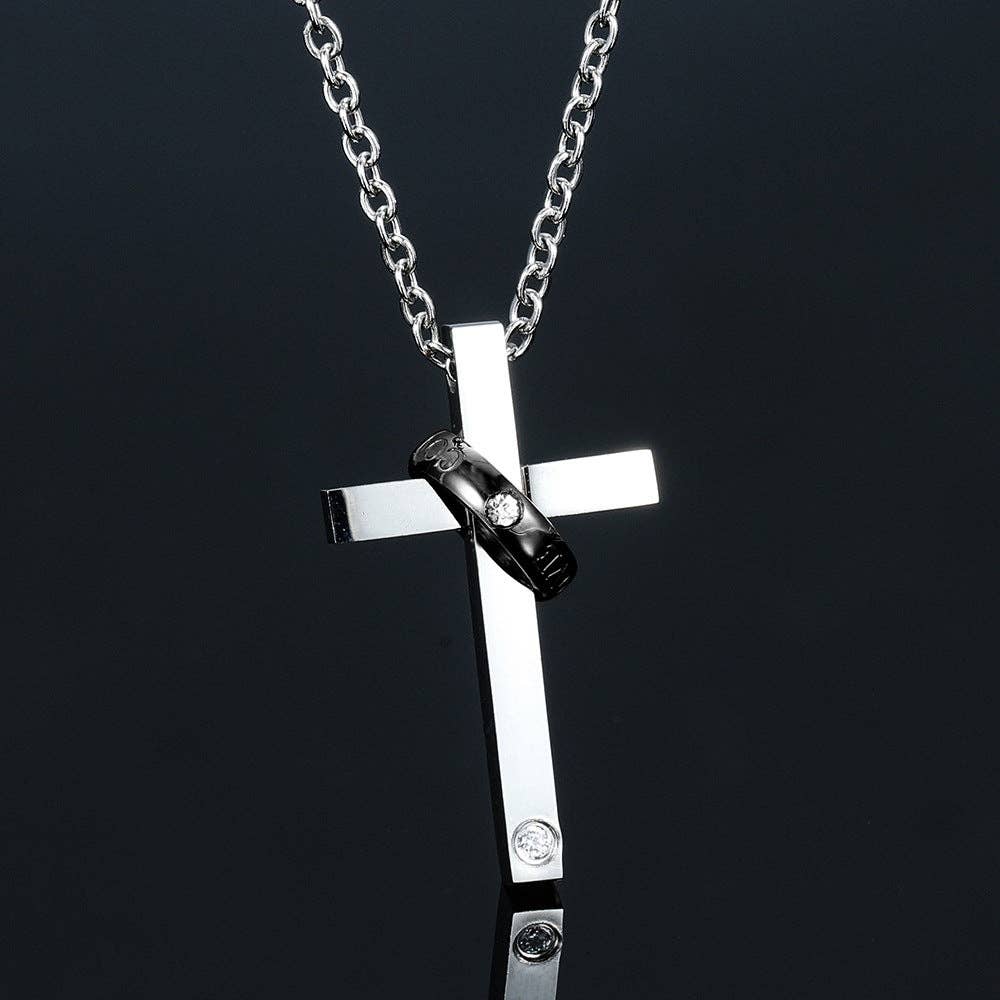 Ole - Wholesale Pendant/Charm Necklace - Stainless Steel Cross Necklace N37677
