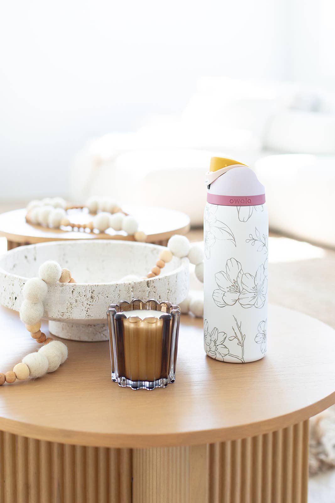 KNOTS + NOOK - Wholesale Insulated Mug/Tumbler - CHERRY BLOSSOM ENGRAVED OWALA FREESIP 32OZ STAINLESS TUMBLER1