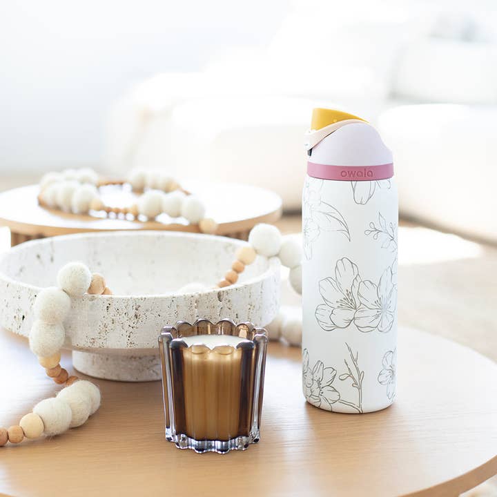KNOTS + NOOK - Wholesale Insulated Mug/Tumbler - CHERRY BLOSSOM ENGRAVED OWALA FREESIP 32OZ STAINLESS TUMBLER1