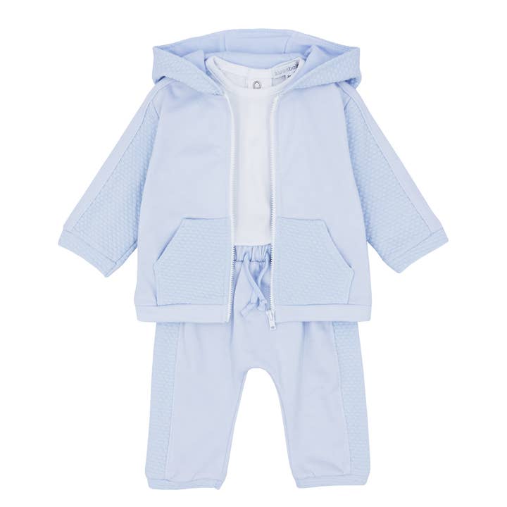FARO Boys Blue 3 Piece Jog Set 12M-3YR for wholesale by Blues Baby