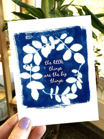 Note Card - the little things are the big things. for wholesale by Carrie Anne Arts co.