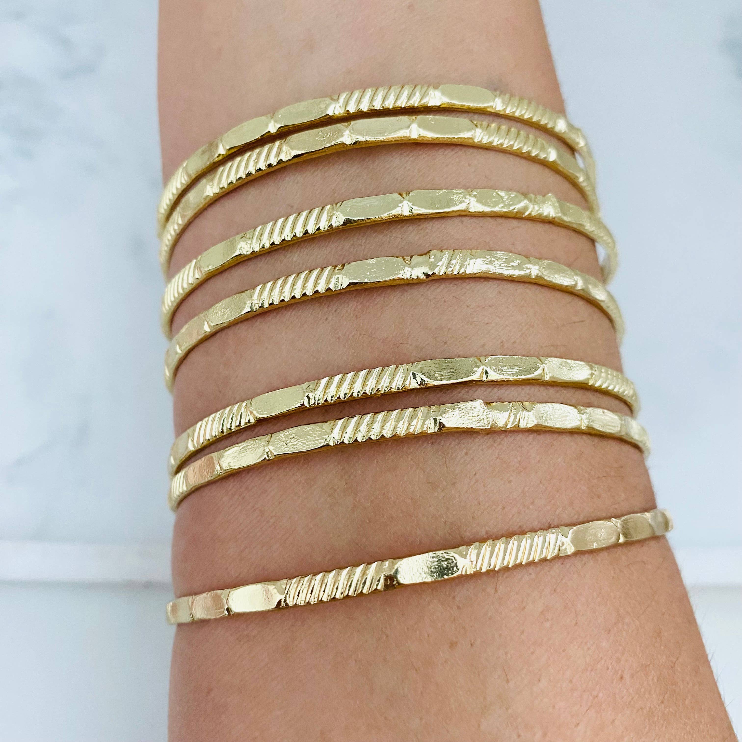 Housegoldjewelry - Wholesale Jewelry Set - Hammered Bangles, Gold Bangle Set, Bangle Bracelet Set6