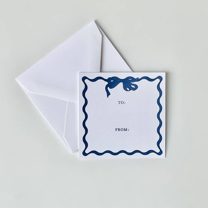 Ribbon, navy - Square Gift Enclosure Set for wholesale by Georgetown Paperie
